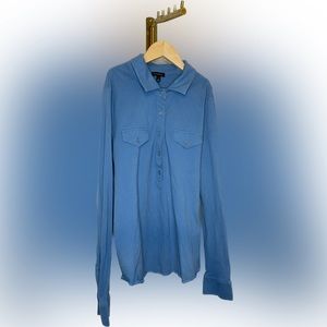 💥 3/$20 - Woman’s Talbots Blue Button Down Shirt Size L